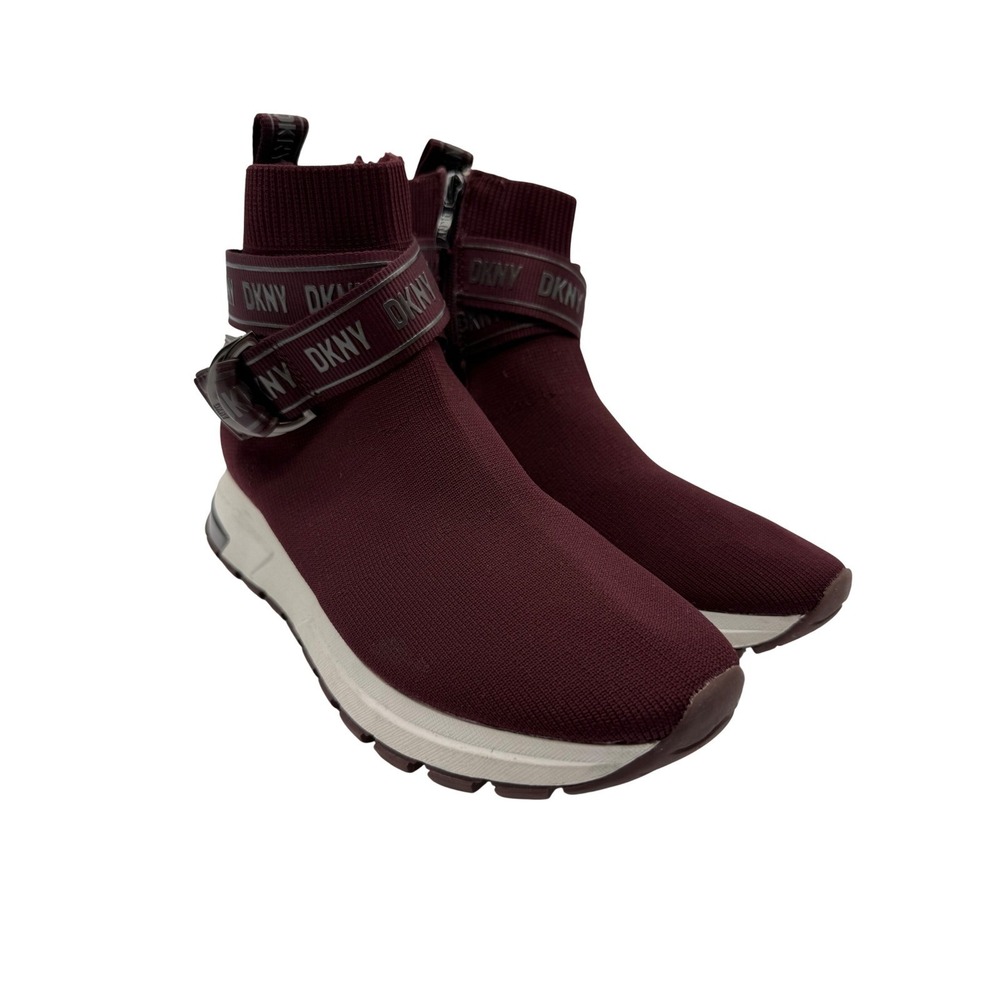 DKNY Women's Burgundy Slip-On Platform Sneaker Boot - Picture 4 of 10